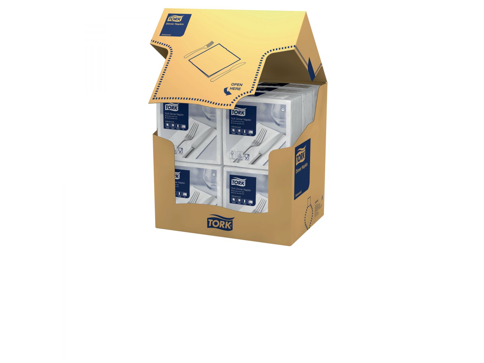 Serwetka TORK 39x39 477579 Biała Obiadowa Karton 1200 serwetek (12 x 100) Złożona w 1/8